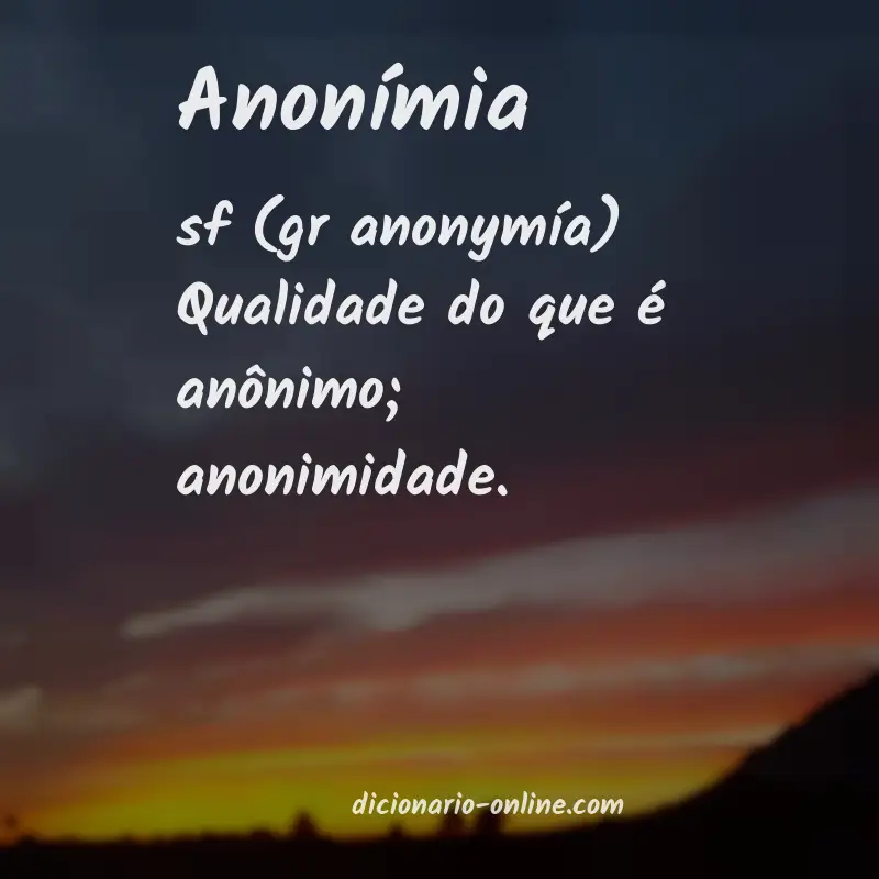 Significado de anonímia