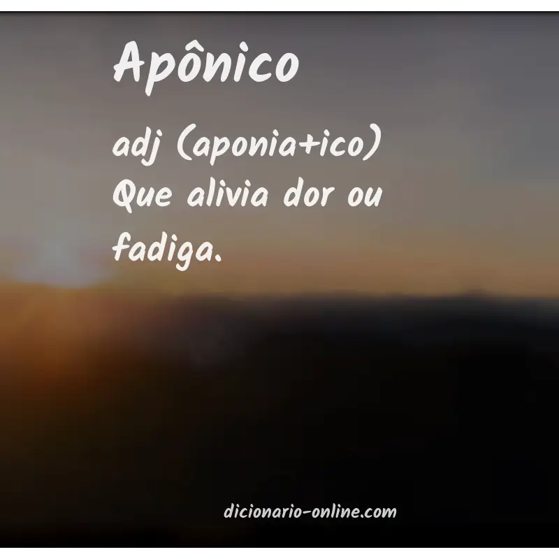 Significado de apônico