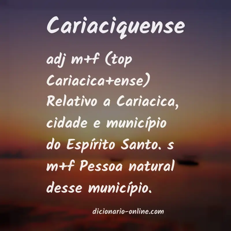 Significado de cariaciquense