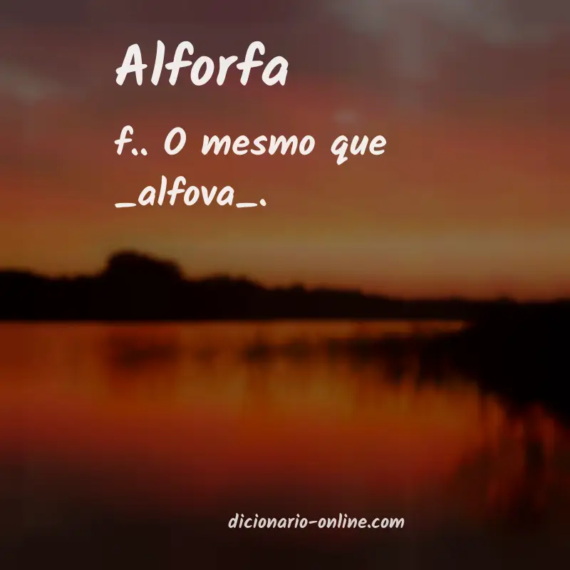 Significado de alforfa