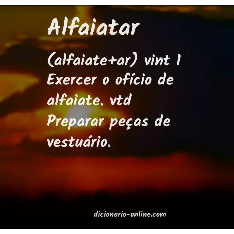 Significado de alfaiatar