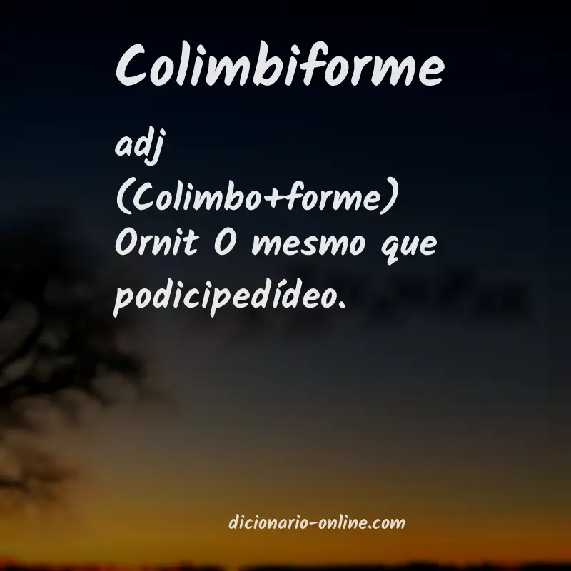 Significado de colimbiforme