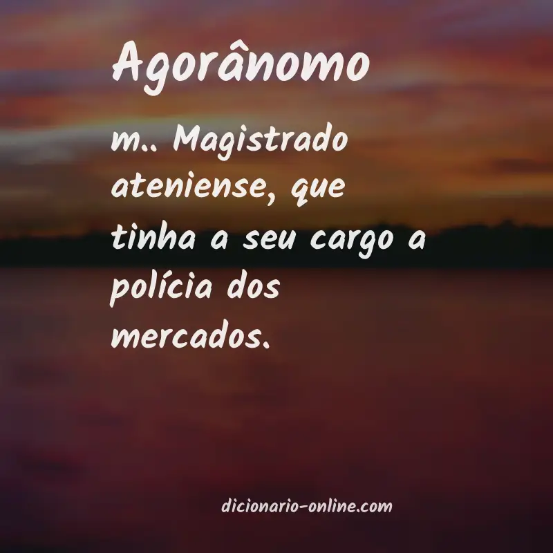 Significado de agorânomo