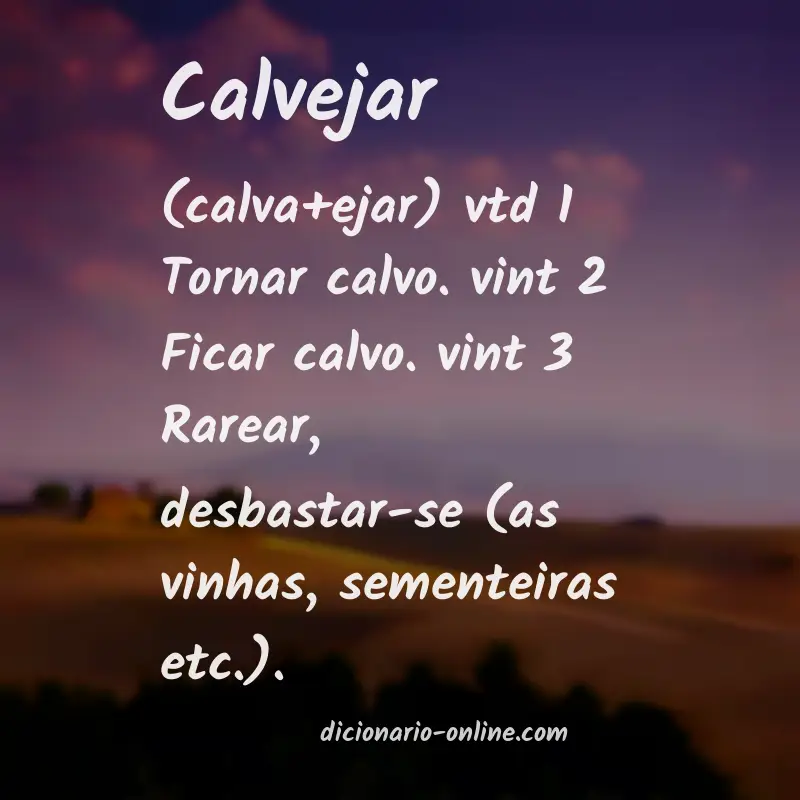 Significado de calvejar