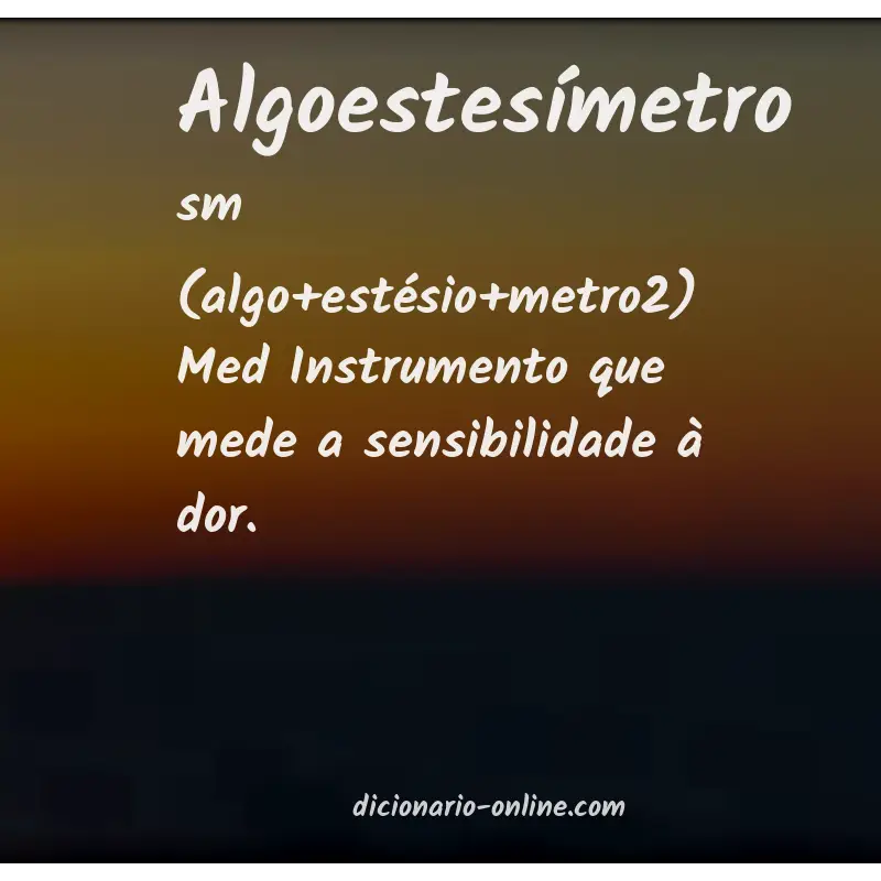Significado de algoestesímetro