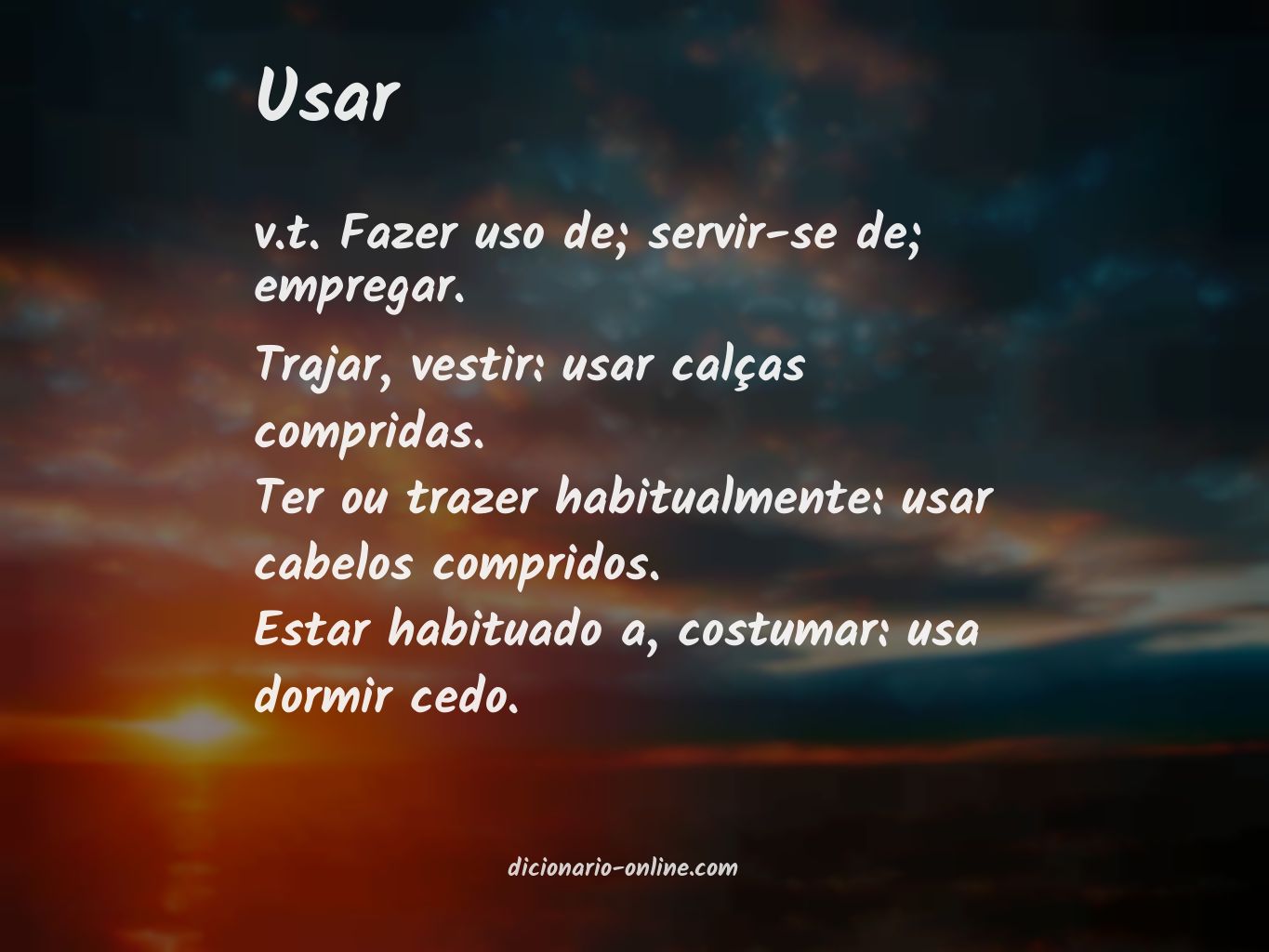 Significado de usar