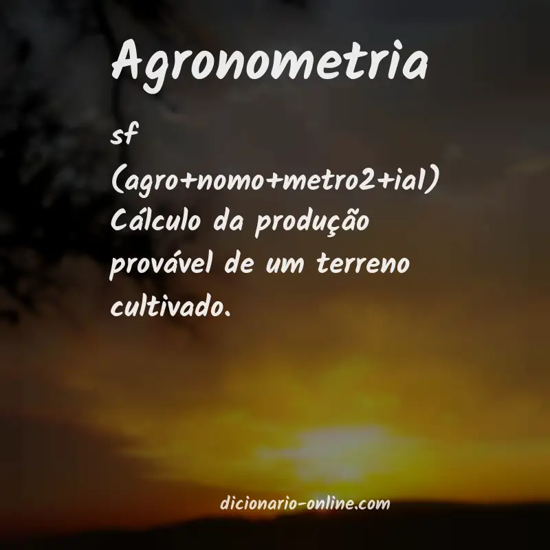 Significado de agronometria