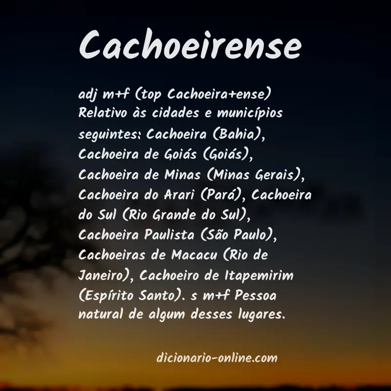 Significado de cachoeirense