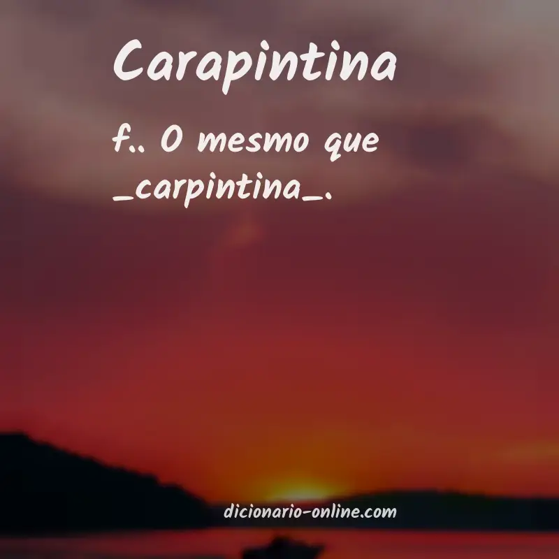 Significado de carapintina