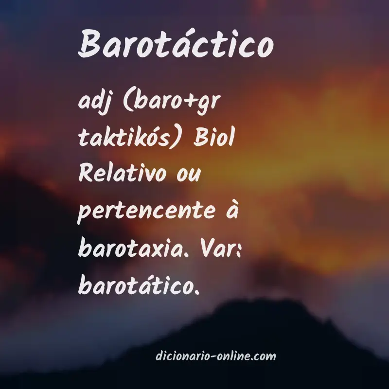 Significado de barotáctico