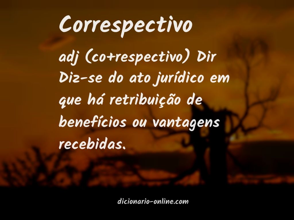 Significado de correspectivo