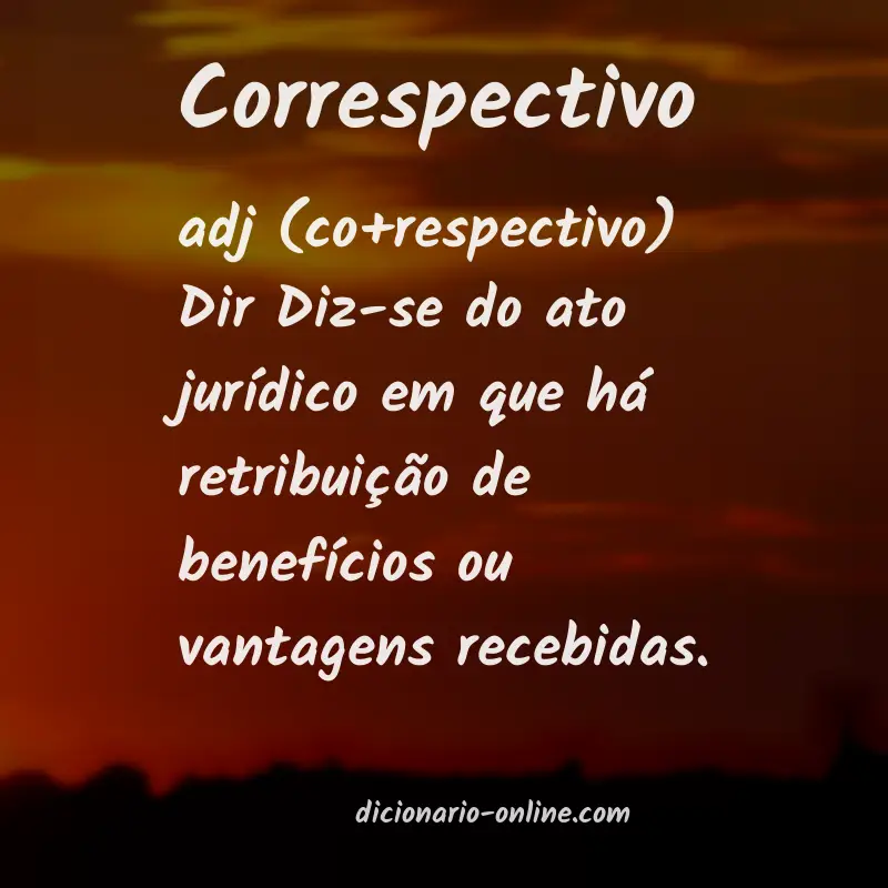 Significado de correspectivo