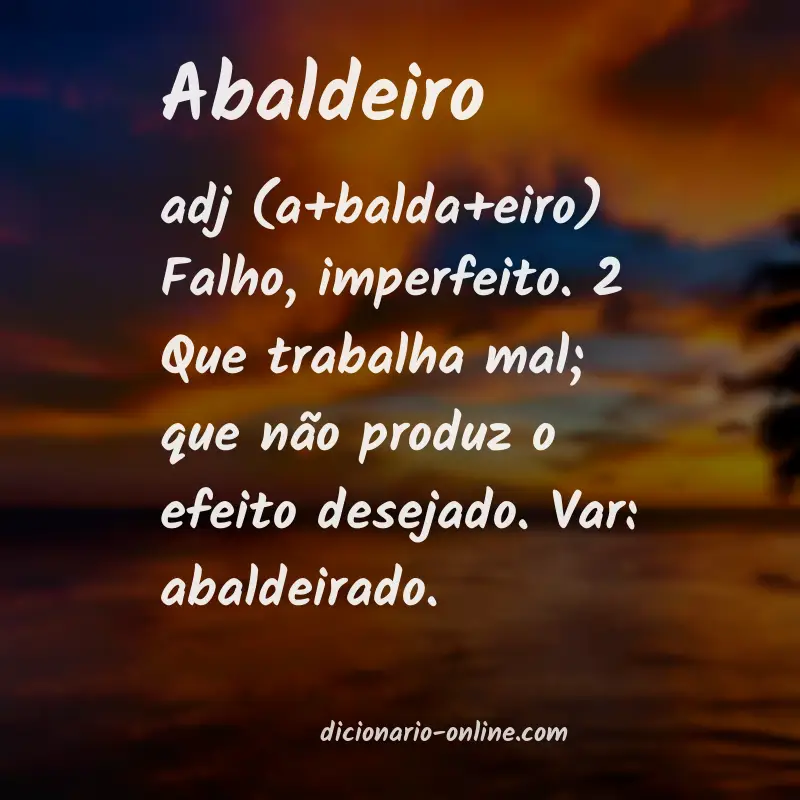 Significado de abaldeiro