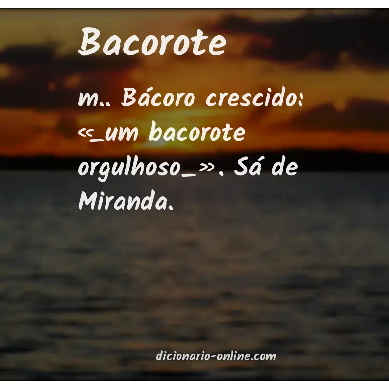 Significado de bacorote