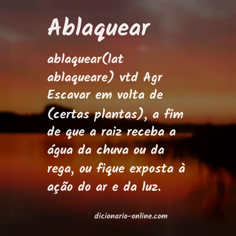 Significado de ablaquear
