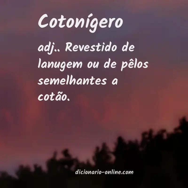 Significado de cotonígero