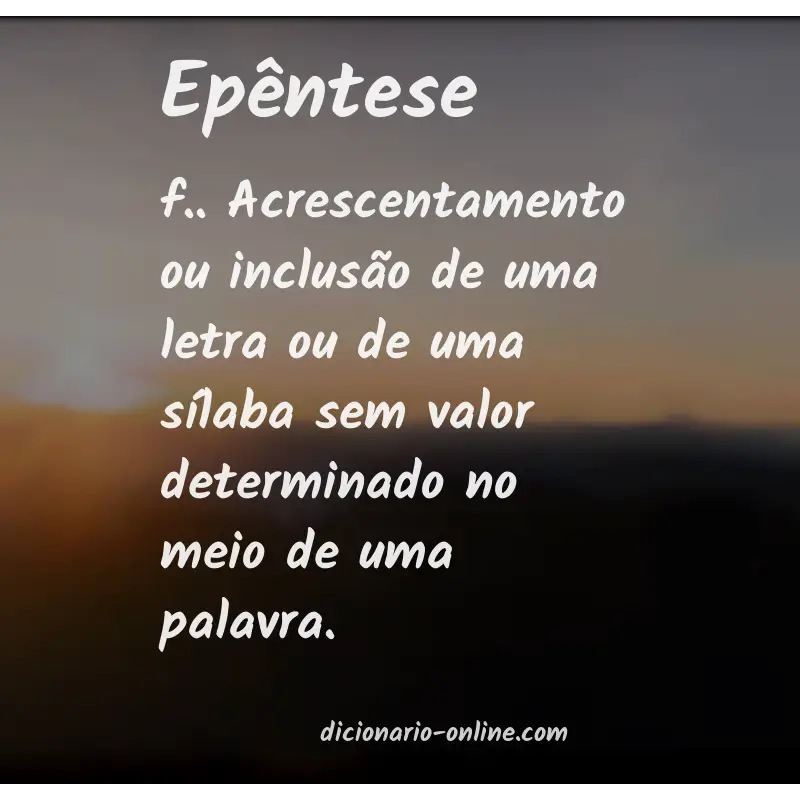 Significado de epêntese