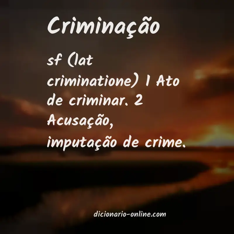 Significado de criminação