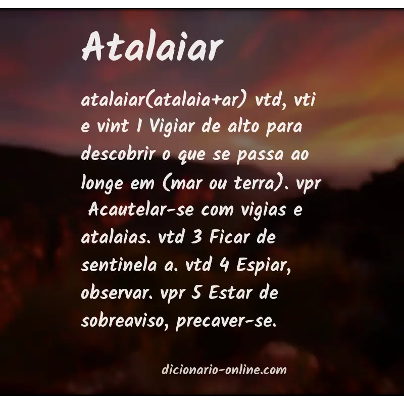 Significado de atalaiar
