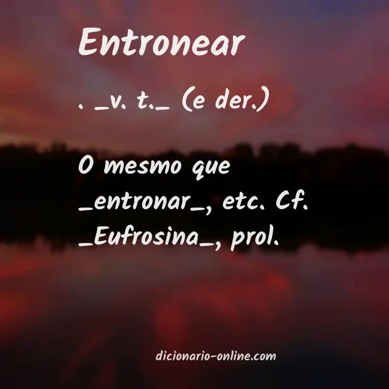 Significado de entronear