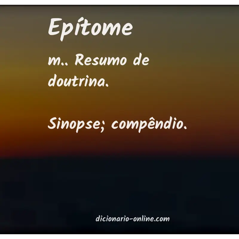 Significado de epítome