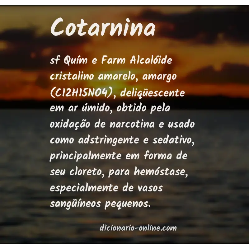 Significado de cotarnina