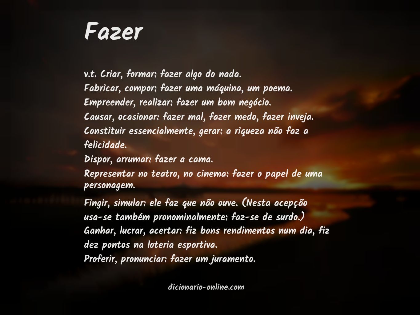 Significado de fazer