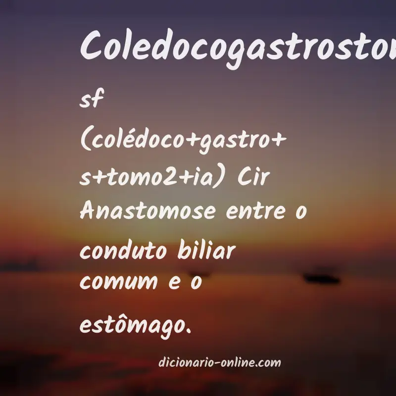 Significado de coledocogastrostomia