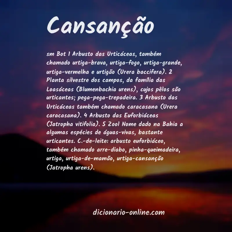 Significado de cansanção