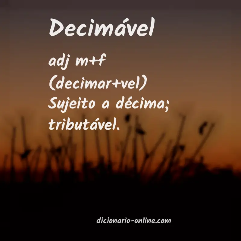 Significado de decimável