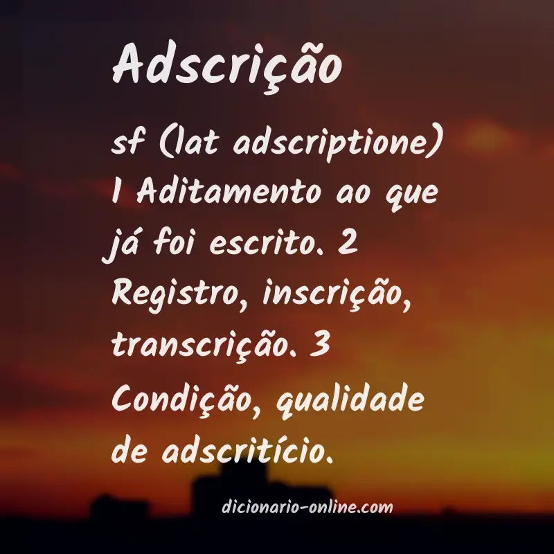 Significado de adscrição