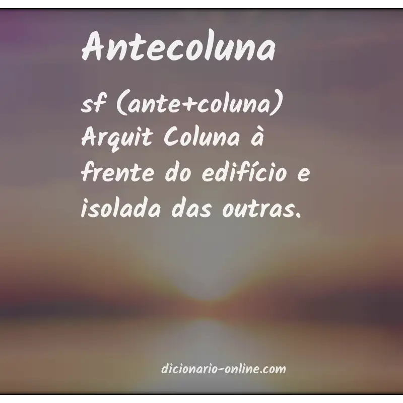 Significado de antecoluna