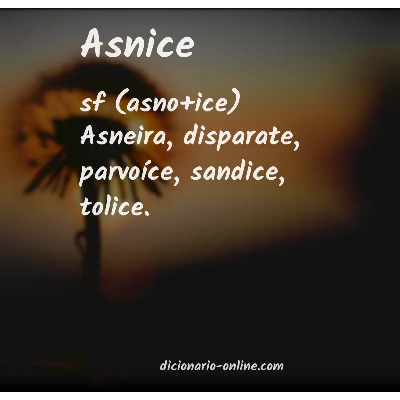 Significado de asnice