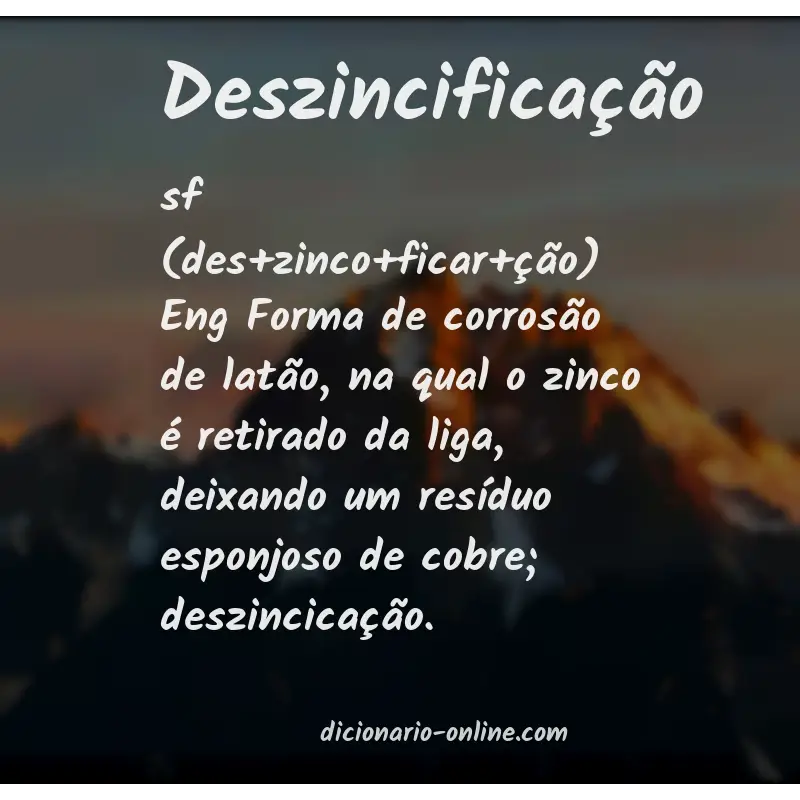 Significado de deszincificação