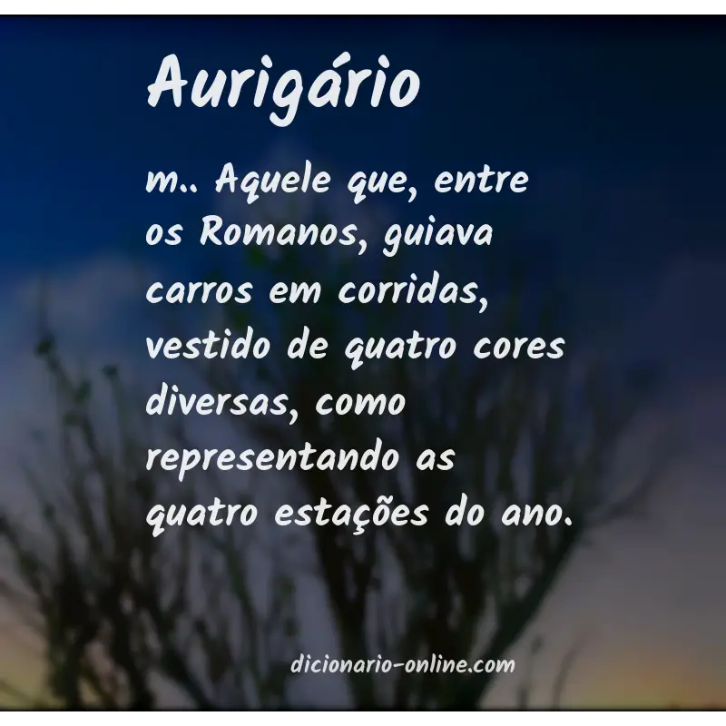 Significado de aurigário