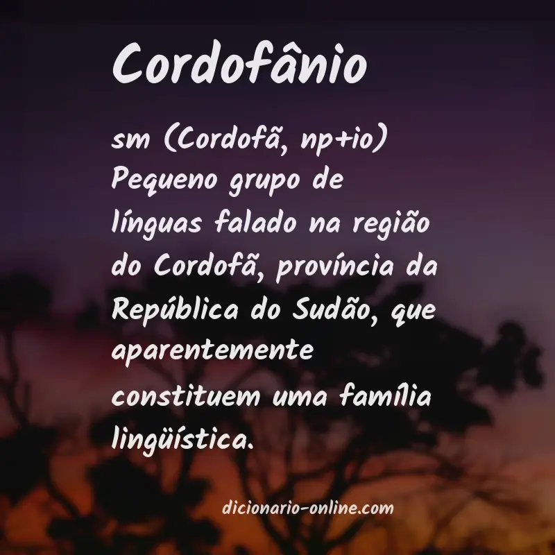 Significado de cordofânio