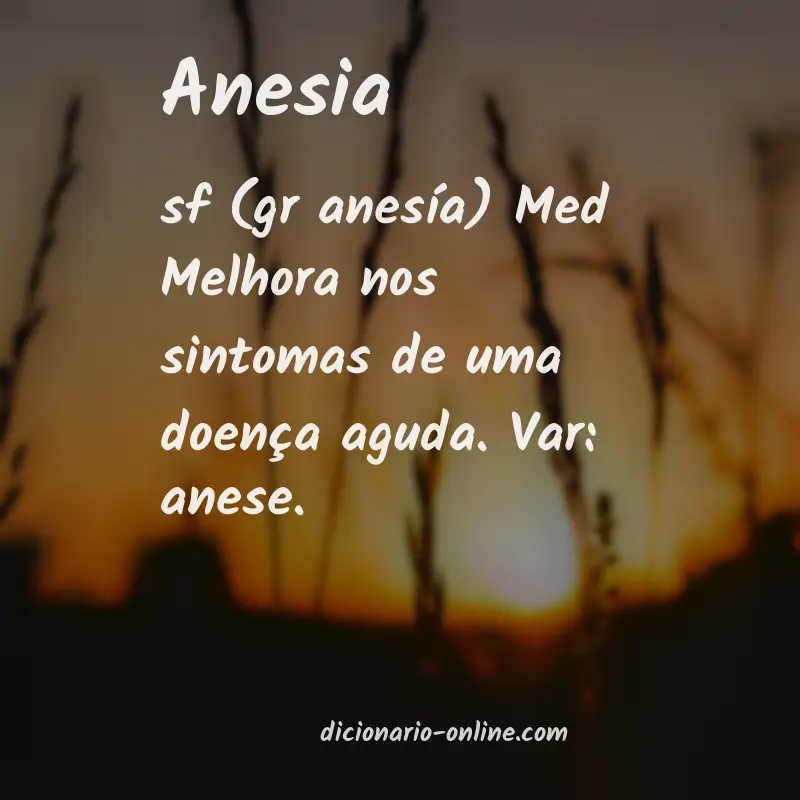 Significado de anesia