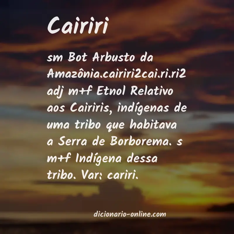 Significado de cairiri