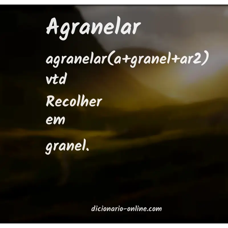 Significado de agranelar