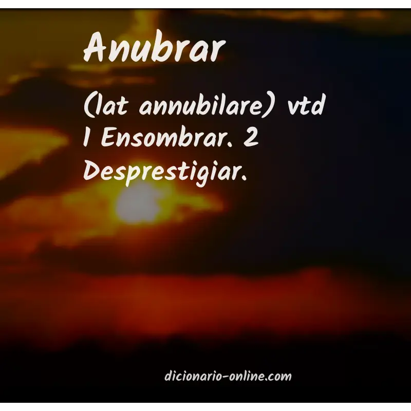 Significado de anubrar