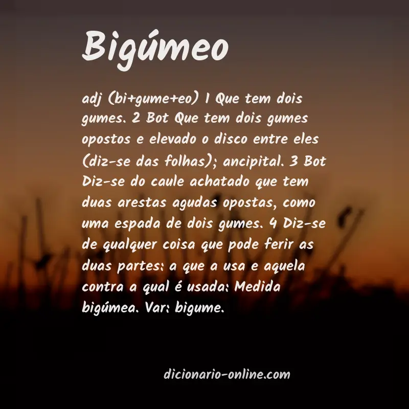 Significado de bigúmeo