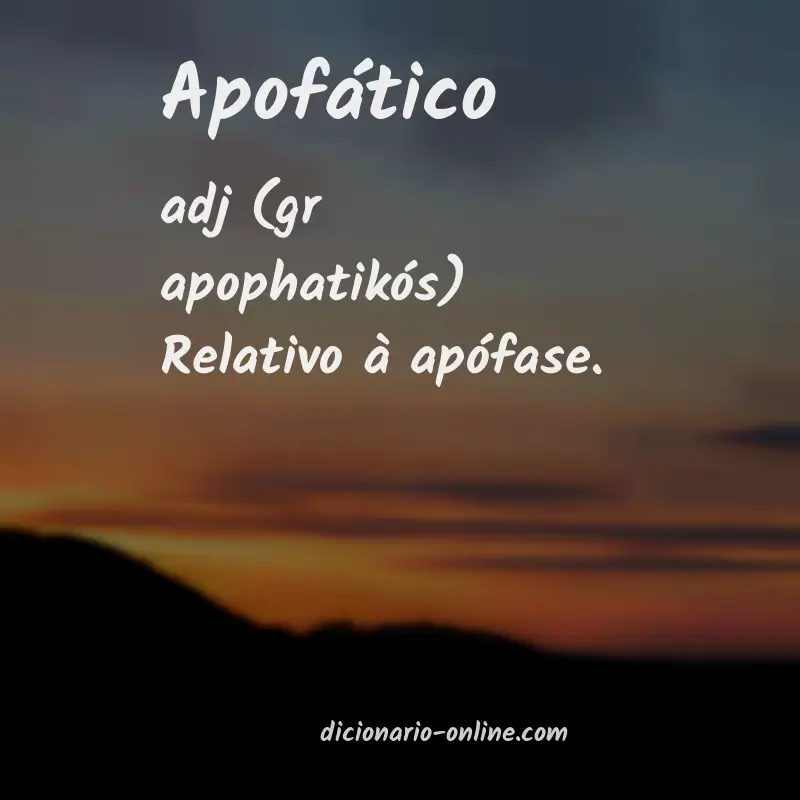 Significado de apofático