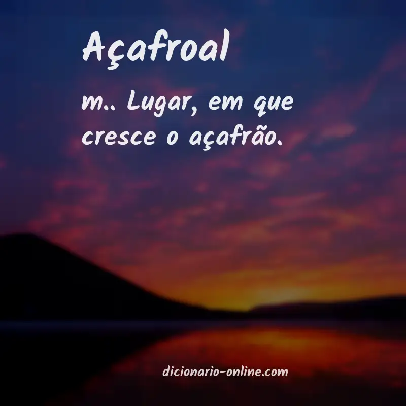 Significado de açafroal