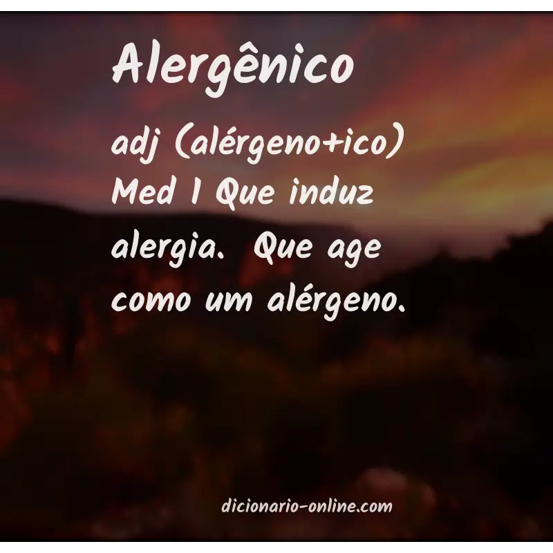 Significado de alergênico