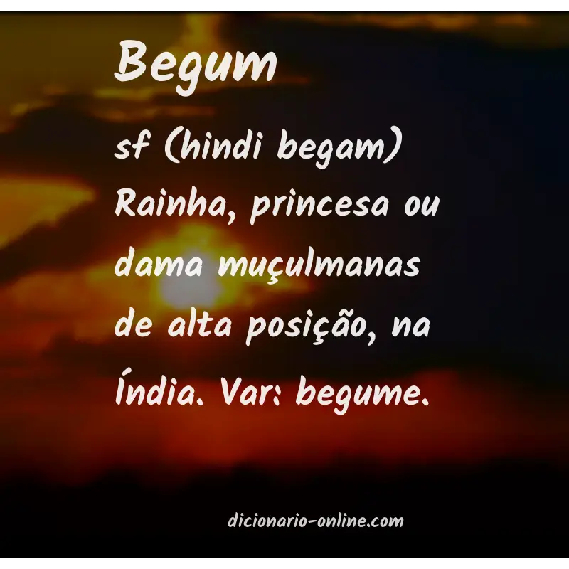 Significado de begum
