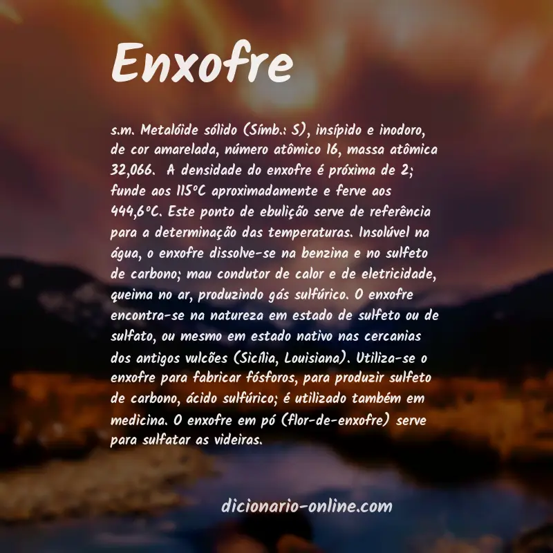 Significado de enxofre
