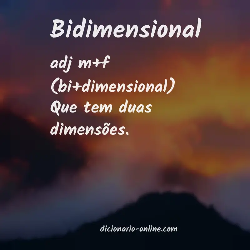 Significado de bidimensional