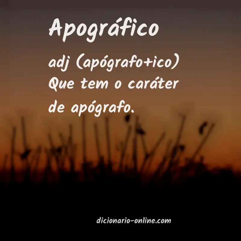Significado de apográfico
