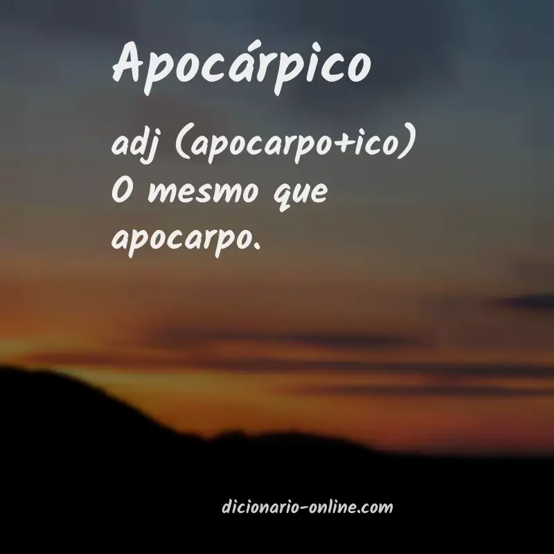 Significado de apocárpico