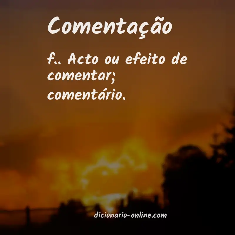 Significado de comentação